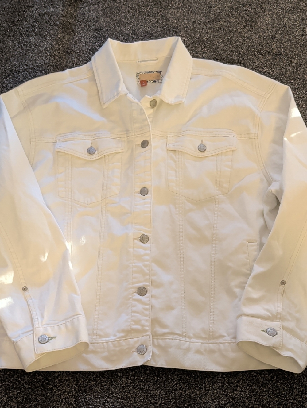 Pilcro White Denim Jean Jacket - Button-Front Trucker Style